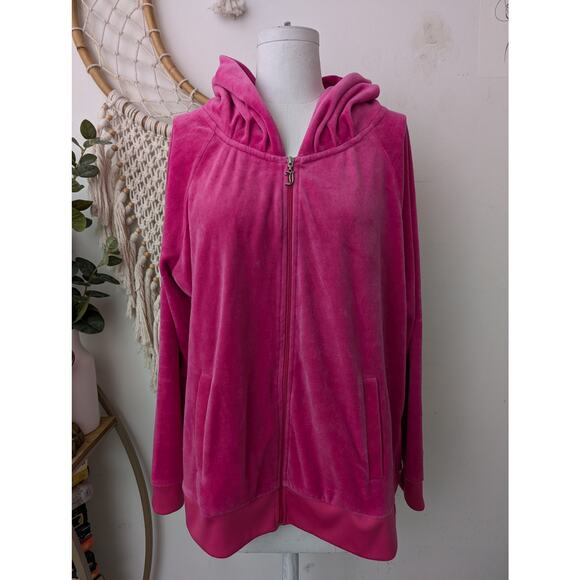 Juicy Couture velour crystal zip up tracksuit hoodie - Picture 2 of 15